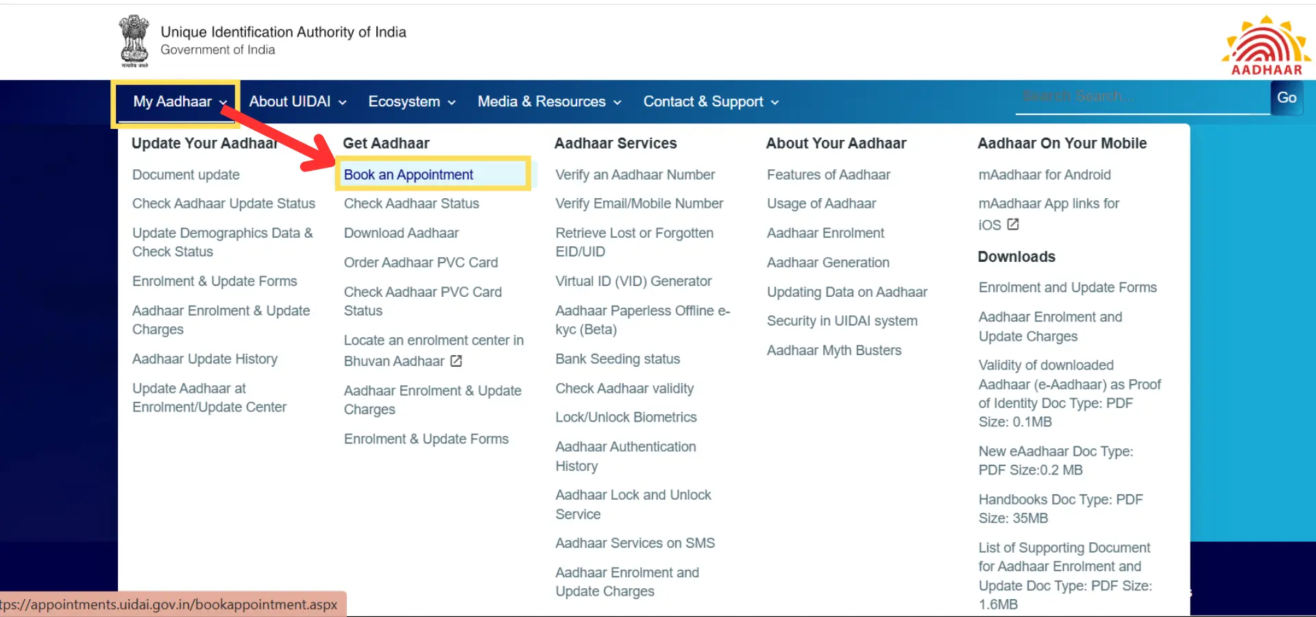 book appointment for aadhar update and enrollment 2