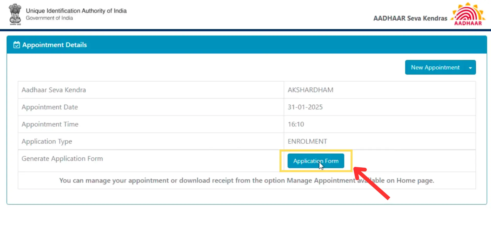book appointment for aadhar update and enrollment 5